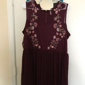 boutique-style embroidered dress